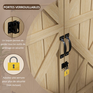 Armoire de Jardin abri Jardin Remise pour Outils sur Pied 90L x 54,5l x 161/168,5H cm 2 étagères Toit bitumé étanche Bois pin Autoclave