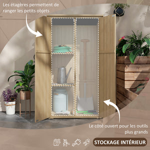 Armoire de Jardin abri Jardin Remise pour Outils sur Pied 90L x 54,5l x 161/168,5H cm 2 étagères Toit bitumé étanche Bois pin Autoclave