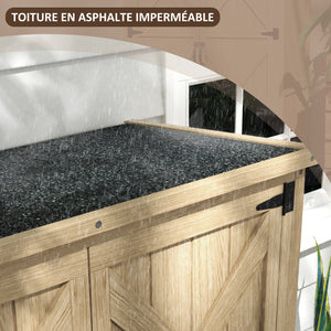 Armoire de Jardin abri Jardin Remise pour Outils sur Pied 90L x 54,5l x 161/168,5H cm 2 étagères Toit bitumé étanche Bois pin Autoclave