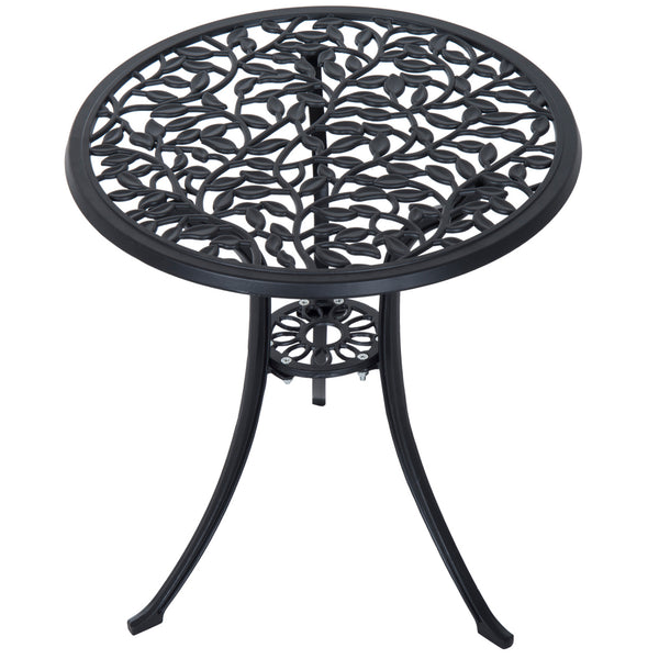 Ensemble bistro 3 pièces en aluminium moulé Ensemble de mobilier de balcon Ensemble de bistrot avec 2 chaises Mobilier de jardin Noir