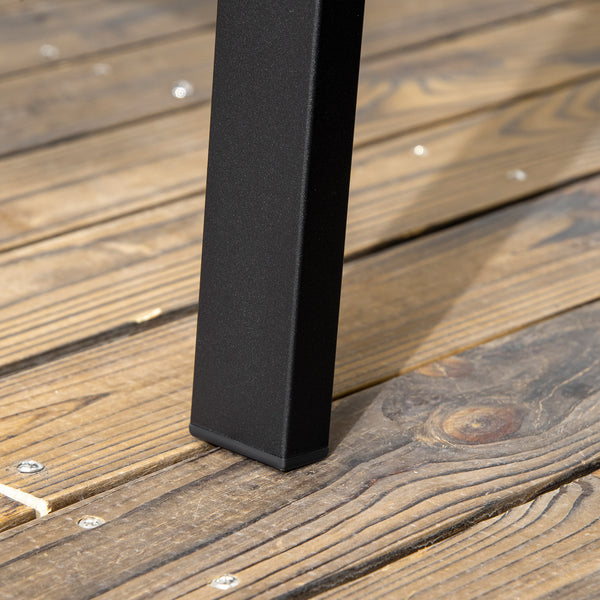 Banc de jardin, banc extérieur jardin en acier, avec dossier à motif floral, accoudoirs, pour 2 personnes, pour jardin, balcon, charge max. 240 kg, noir