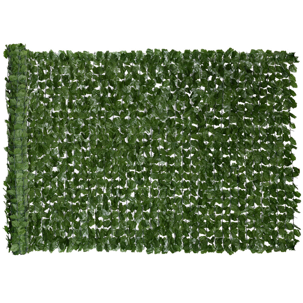 Haie Artificiel lierre Brise-Vue décoration Rouleau 3L x 1,5H m Feuillage réaliste Anti-UV Vert foncé