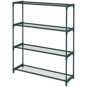 Étagère à Fleurs Supports de Pots Porte Plante 4 niveaux, intérieur et extérieur en acier, dim. 89L x 28l x 107H cm, vert