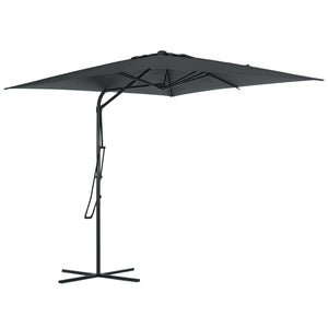 Parasol déporté carré 2,5 x 2,5 m, parasol de jardin extérieur protection UV ouvrir et fermer rapidement et facilement base croisée incluse pour balcon patio terrasse gris foncé