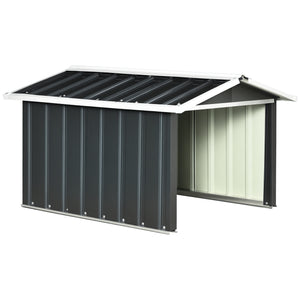 Abri de jardin pour tondeuse à gazon robot-tondeuse - garage tondeuse robot - tôle acier gris