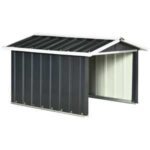 Abri de jardin pour tondeuse à gazon robot-tondeuse - garage tondeuse robot - tôle acier gris