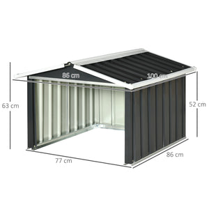 Abri de jardin pour tondeuse à gazon robot-tondeuse - garage tondeuse robot - tôle acier gris