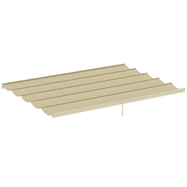 Toile de toit pour pergola tonnelle rétractable de 4 x 3 m - toile uniquement 350 x 260 cm beige