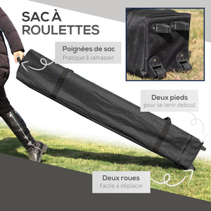 Tonnelle pop-up jardin barnum Pliant 5 x 3 m, tissu oxford avec 2 parois réglables, facile à monter, sac à transport à roulettes inclus gris