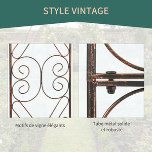 Arche de Jardin Arche à rosiers Style Fer forgé dim. 120L x 30l x 226H cm métal époxy Noir Vieilli cuivré