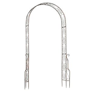 Arche de Jardin Arche à rosiers Style Fer forgé dim. 120L x 30l x 226H cm métal époxy Noir Vieilli cuivré