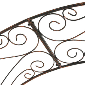 Arche de Jardin Arche à rosiers Style Fer forgé dim. 120L x 30l x 226H cm métal époxy Noir Vieilli cuivré