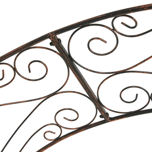 Arche de Jardin Arche à rosiers Style Fer forgé dim. 120L x 30l x 226H cm métal époxy Noir Vieilli cuivré