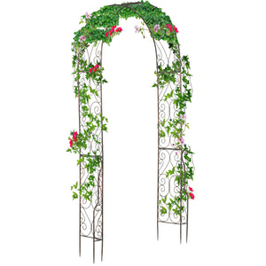 Arche de Jardin Arche à rosiers Style Fer forgé dim. 120L x 30l x 226H cm métal époxy Noir Vieilli cuivré