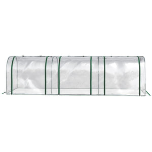 Mini Serre de Jardin mini serre tunnel serre à tomates 3L x 1l x 0,8H m Acier PVC Haute densité Anti-UV 3 fenêtres avec Zip enroulables Vert et Transparent