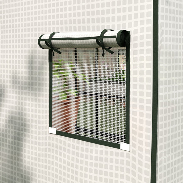 Bâche de remplacement pour serre de jardin 140 x 143 x 190 cm film de remplacement pour serre avec fenêtre et porte à fermeture éclair anti-UV Protection des plantes pour le jardin Blanc