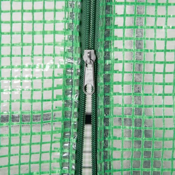 Serre de jardin PE avec étagères 4 niveaux, serre de balcon, bâche renforcée 140 /m², châssis en acier, porte zippée enroulable, pour légumes plantes, intérieur extérieur, 70x50x160cm, vert