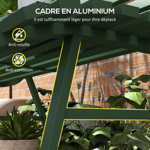 Banc de jardin banquette extérieur 2 Places Assise Dossier à Lattes, en aluminium, dim. 123L x 67l x 79H cm, vert