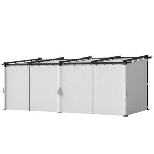 Pergola jardin exterieur 3 x 6 m pergola coulissante rétractable avec parois latérales, tonnelle de jardin, polyester haute densité 180g/m², abri soleil UPF30+, pour terrasse, patio, gris