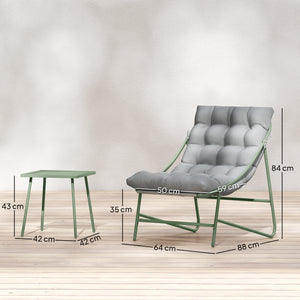 Ensemble bistrot de jardin 3 pièces, salon de jardin extérieur 2 personnes avec 2 chaises, table basse et coussins, mobilier de jardin, terrasse, balcon, véranda, gris clair