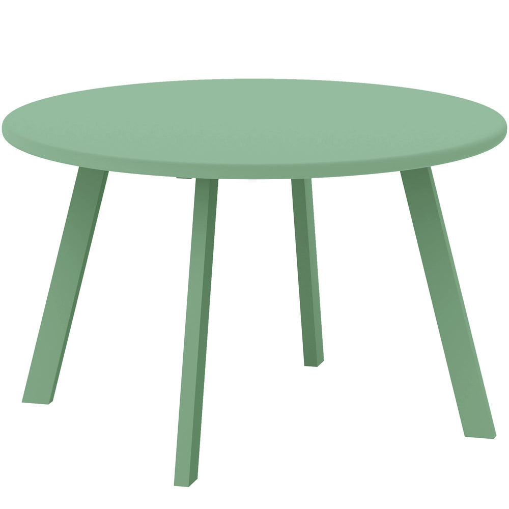 Petite table basse ronde, table d'appoint avec patins antidérapants, cadre en métal, pour jardin, balcon, terrasse, salon, Ø 70 x 42 cm, vert