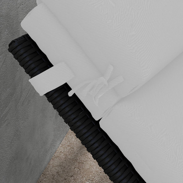 Coussin d'extérieur pour chaise Longue Coussin Bain de Soleil Rectangulaire avec appui-tête et liens, déperlant, 196 x 63 cm, gris clair