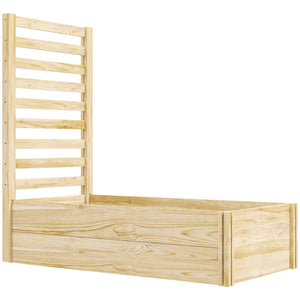 Jardinière avec treillis carré potager en bois 115 x 60 x 110 cm effet bois naturel