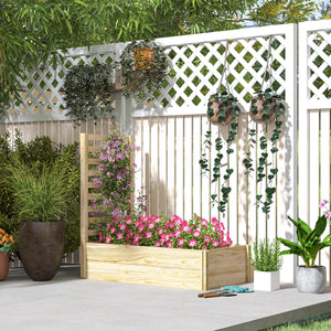 Jardinière avec treillis carré potager en bois 115 x 60 x 110 cm effet bois naturel
