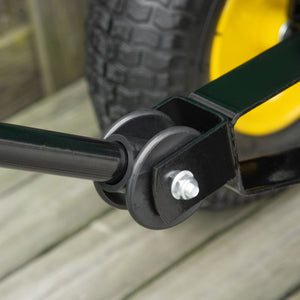 Chariot de Jardin à Main Benne basculante 75° 125L Charge Max. 200 Kg 4 Roues pneumatiques Acier PP Jaune Vert