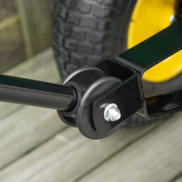 Chariot de Jardin à Main Benne basculante 75° 125L Charge Max. 200 Kg 4 Roues pneumatiques Acier PP Jaune Vert