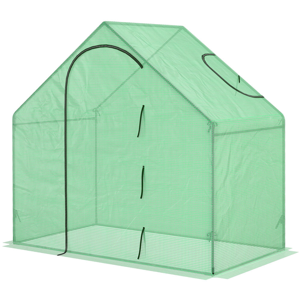 Serre de jardin PE, serre de balcon, bâche renforcée, châssis en acier, porte zippée enroulable, pour légumes plantes, intérieur et extérieur, 180 x 100 x 168 cm, vert
