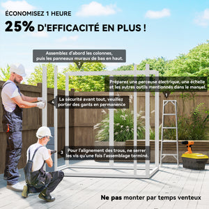Abri de jardin cabanon en résine polypropylène 2,12 m² - 2 portes 1 fenêtre et 1 grille d'aération, toit en pente, gris