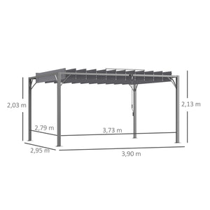 Pergola bioclimatique 4x3 m pergola avec lames orientables style contemporain UV 50+ structure aluminium - gris