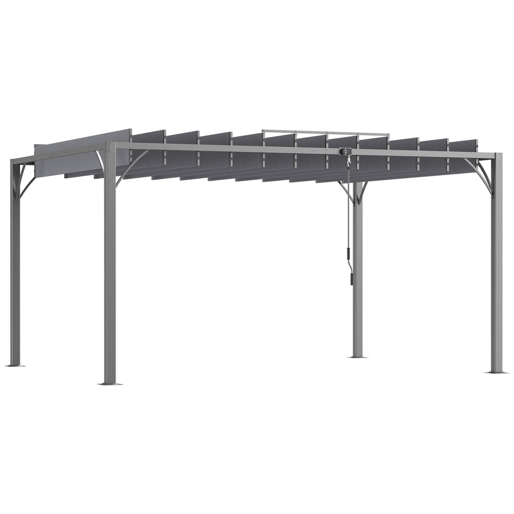 Pergola bioclimatique 4x3 m pergola avec lames orientables style contemporain UV 50+ structure aluminium - gris