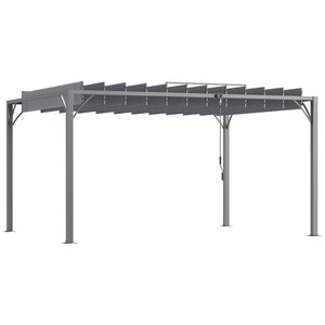 Pergola bioclimatique 4x3 m pergola avec lames orientables style contemporain UV 50+ structure aluminium - gris