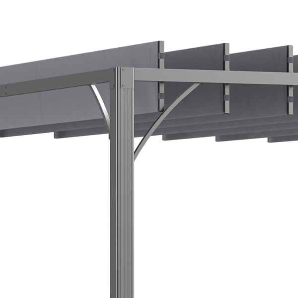 Pergola bioclimatique 4x3 m pergola avec lames orientables style contemporain UV 50+ structure aluminium - gris