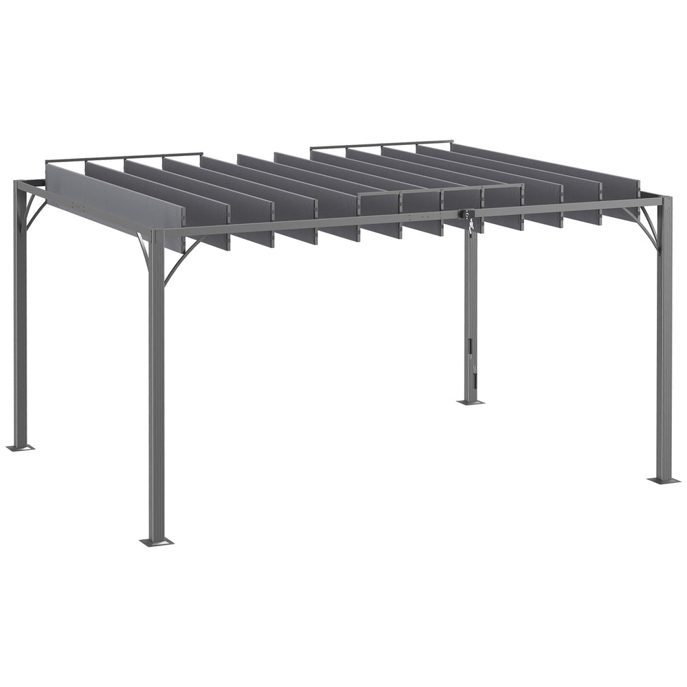 Pergola bioclimatique 4x3 m pergola avec lames orientables style contemporain UV 50+ structure aluminium - gris