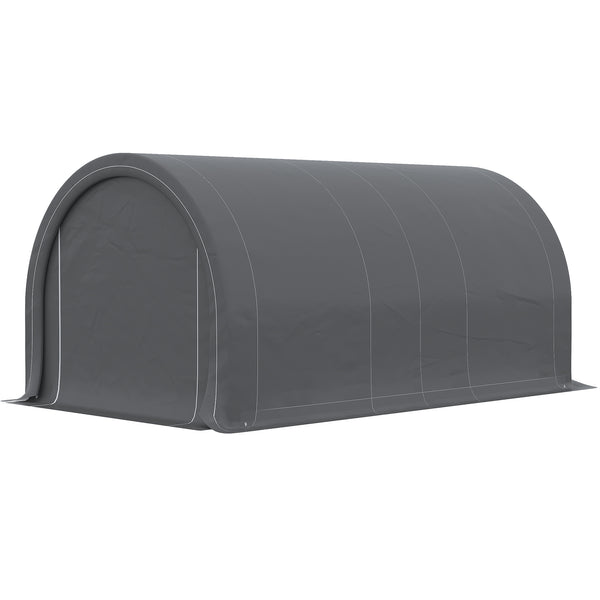 Tente garage carport dim. 5L x 3l x 2,4H m acier galvanisé robuste PE haute densité 190 g/m² imperméable anti-UV gris
