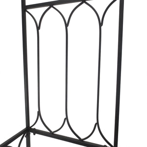Arche à rosiers avec banc pour 2 personnes, arceau à rosiers, arche de jardin pour plantes grimpantes, pour jardin terrasse cour, 115 x 50 x 203 cm, noir