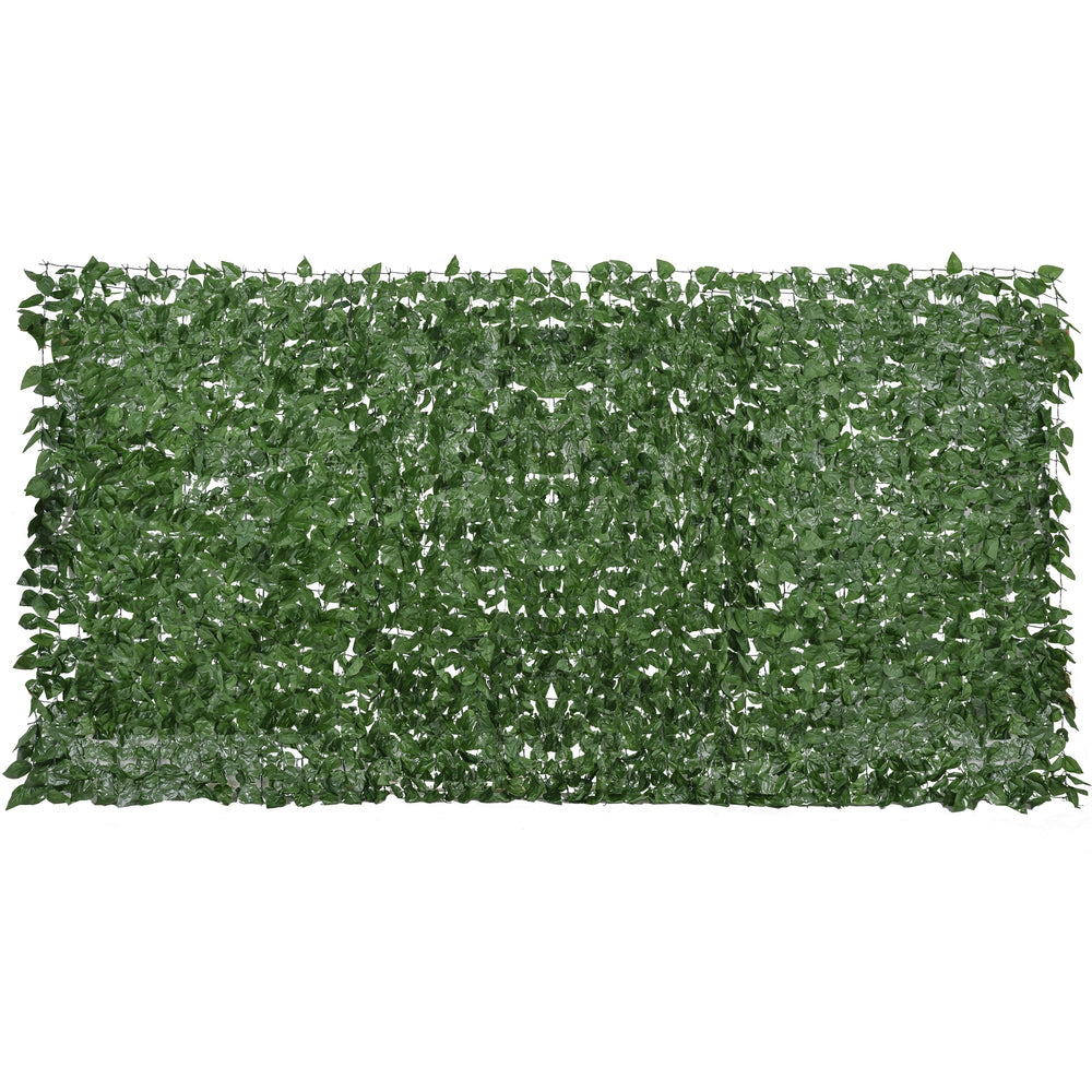 Haie Artificielle Brise-Vue décoration Rouleau 3L x 1,5H m Feuillage hêtre réaliste Anti-UV, feuilles en soie, Vert foncé