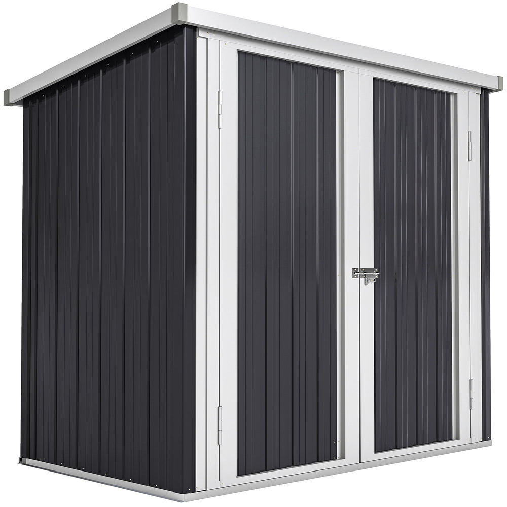 Abri de Jardin - cabane de jardin 1,26 m² - cabanon rangement outils 2 Portes verrouillables - dim. 147L x 86l x 134H cm - tôle d'acier Noir Blanc