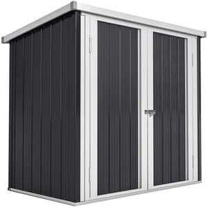 Abri de Jardin - cabane de jardin 1,26 m² - cabanon rangement outils 2 Portes verrouillables - dim. 147L x 86l x 134H cm - tôle d'acier Noir Blanc