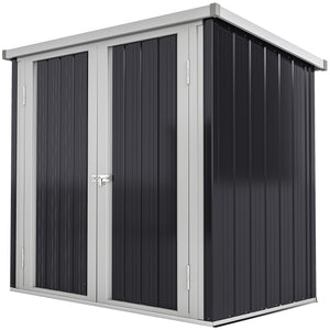 Abri de Jardin - cabane de jardin 1,26 m² - cabanon rangement outils 2 Portes verrouillables - dim. 147L x 86l x 134H cm - tôle d'acier Noir Blanc