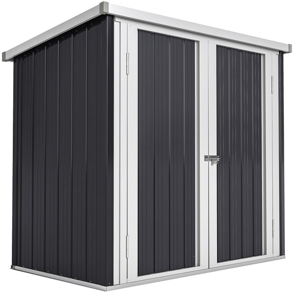 Abri de Jardin - cabane de jardin 1,26 m² - cabanon rangement outils 2 Portes verrouillables - dim. 147L x 86l x 134H cm - tôle d'acier Noir Blanc