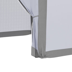 Tonnelle barnum tente de réception hexagonale style cosy métal polyester gris