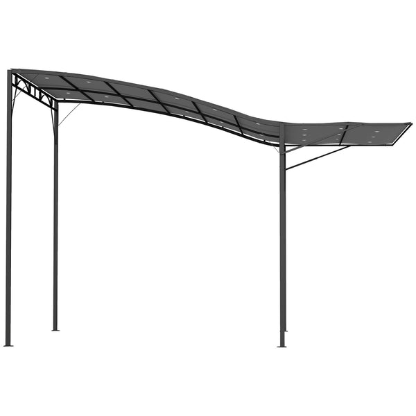 Pergola tonnelle de jardin avec auvent réglable acier polyester haute densité gris foncé