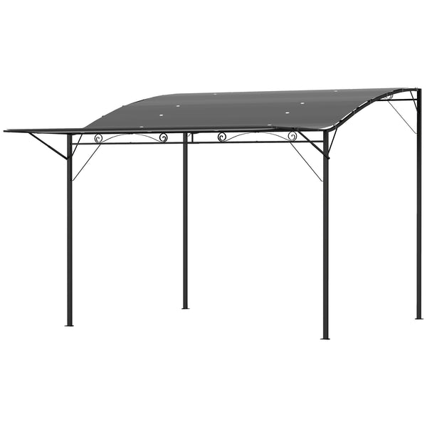 Pergola tonnelle de jardin avec auvent réglable acier polyester haute densité gris foncé