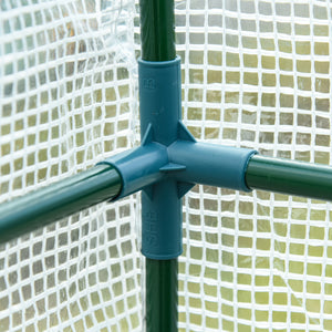 Serre de jardin PE avec étagères 3 niveaux, serre de balcon, bâche renforcée 140 g/m², châssis en acier, 2 portes zippées enroulables, pour légumes plantes fleurs, 200 x 100 x 215 cm, blanc