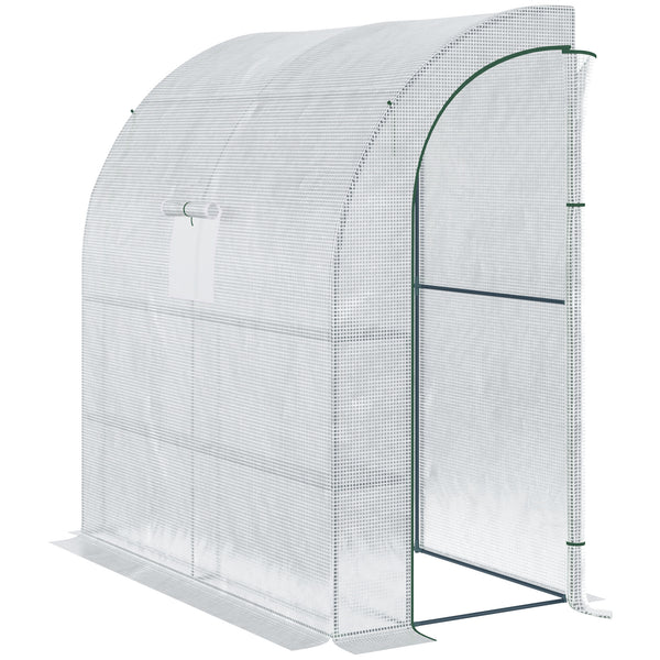 Serre de jardin PE avec étagères 3 niveaux, serre de balcon, bâche renforcée 140 g/m², châssis en acier, 2 portes zippées enroulables, pour légumes plantes fleurs, 200 x 100 x 215 cm, blanc