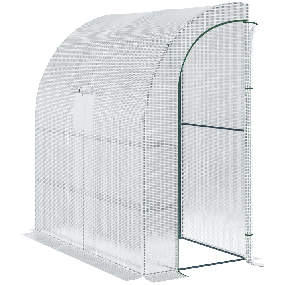 Serre de jardin PE avec étagères 3 niveaux, serre de balcon, bâche renforcée 140 g/m², châssis en acier, 2 portes zippées enroulables, pour légumes plantes fleurs, 200 x 100 x 215 cm, blanc